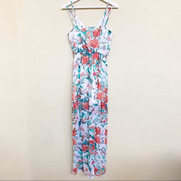 GUESS High Slit Floral Sleeveless Maxi Dress - Picture 2 of 10